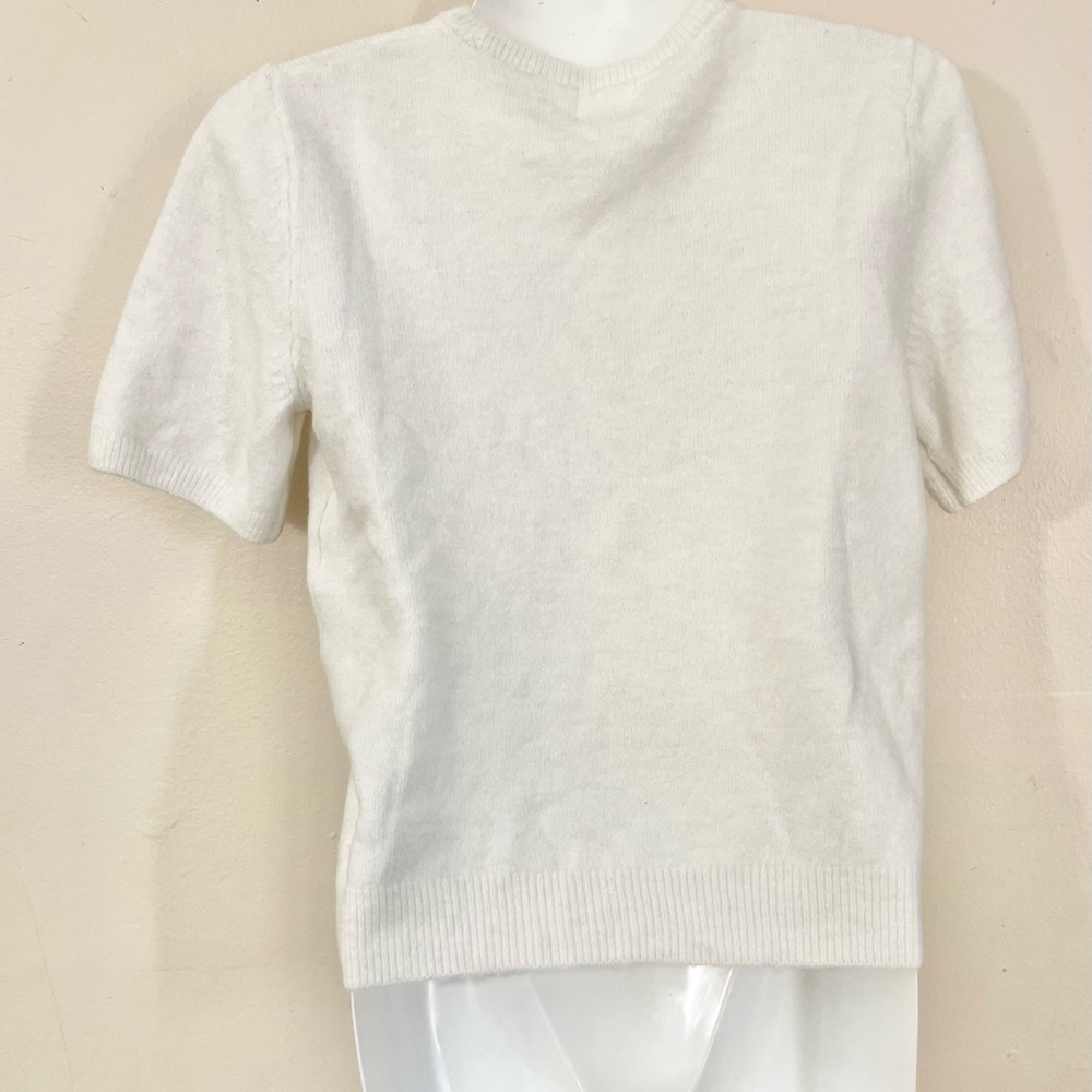 Sz S womens H&M fine knit sweater (top) Shortsleeve ribbed neck,cuff and hem - Picture 3 of 11